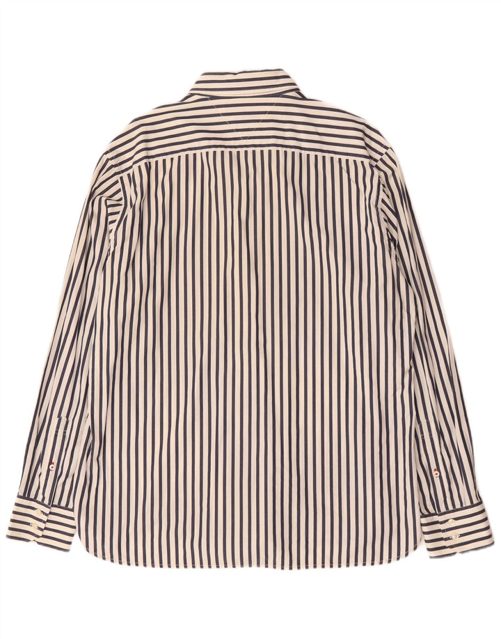 Tommy Hilfiger Herrenhemd XL weiß gestreift aus Baumwolle