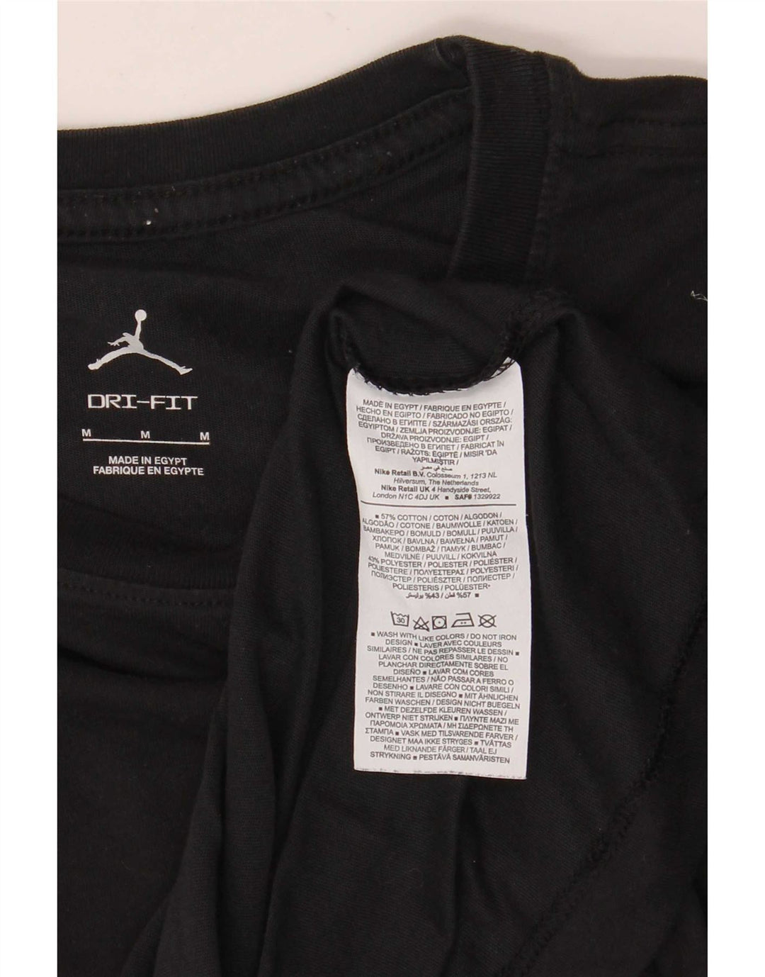 Jordan Herren Dri Fit T-Shirt Top aus mittelschwarzer Baumwolle