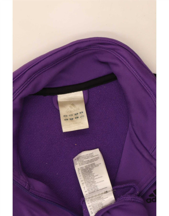 Adidas Damen Trainingsanzug Top Jacke UK 14 Medium Lila Polyester