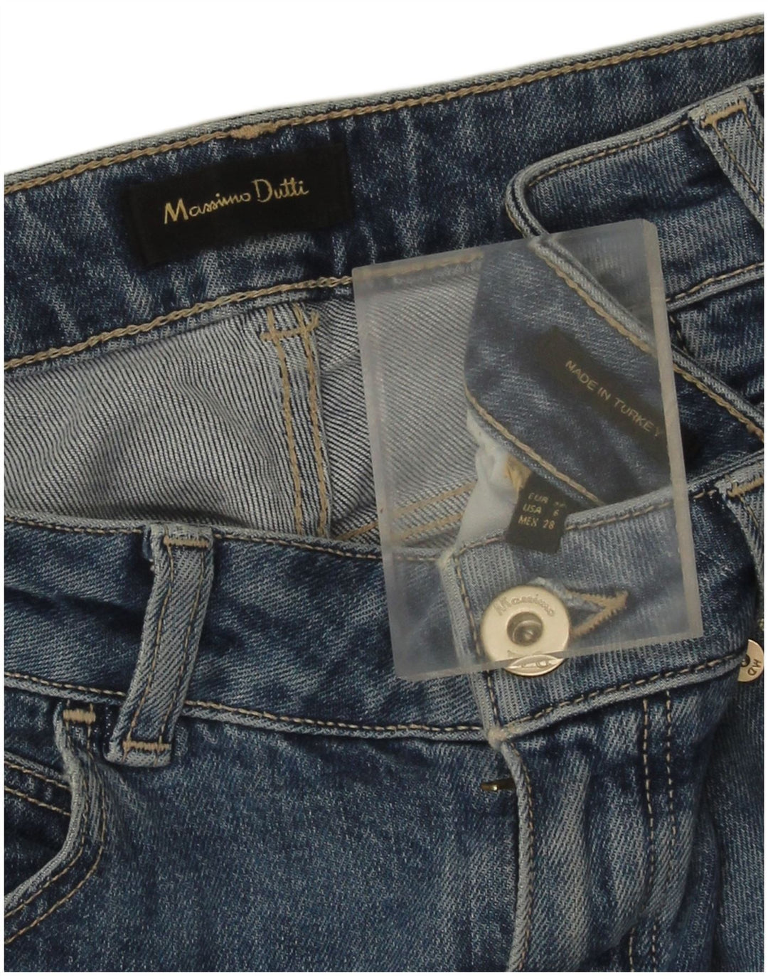 Massimo Dutti Damen Straight Jeans EU 38 Small W28 L27 Blau