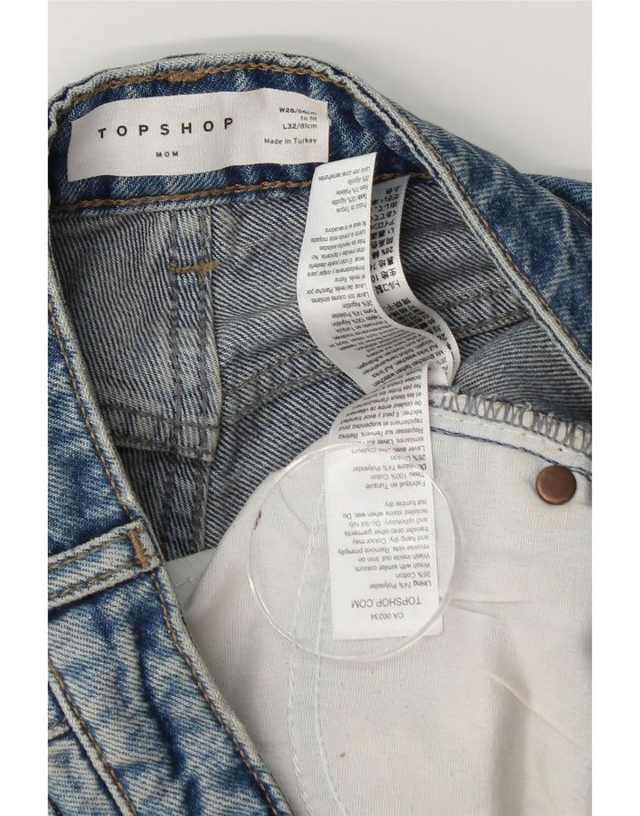 Topshop Damen Mom Tapered Jeans W26 L32 Blau Polyester