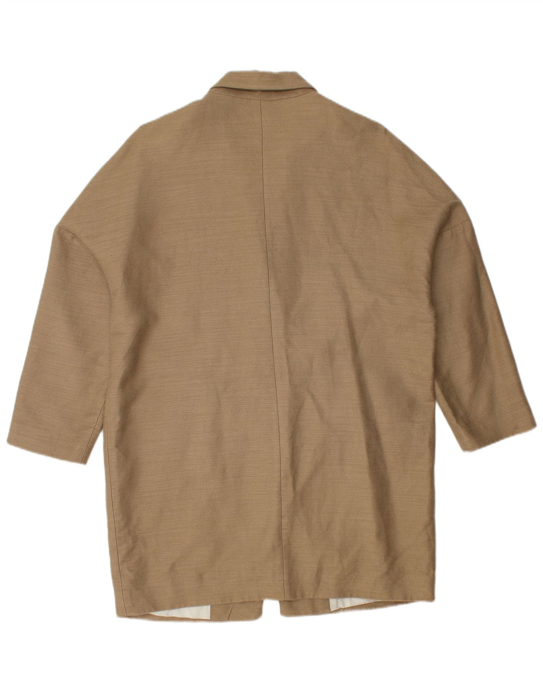 BENETTON Womens Oversized Overcoat UK 10 Small Beige Cotton