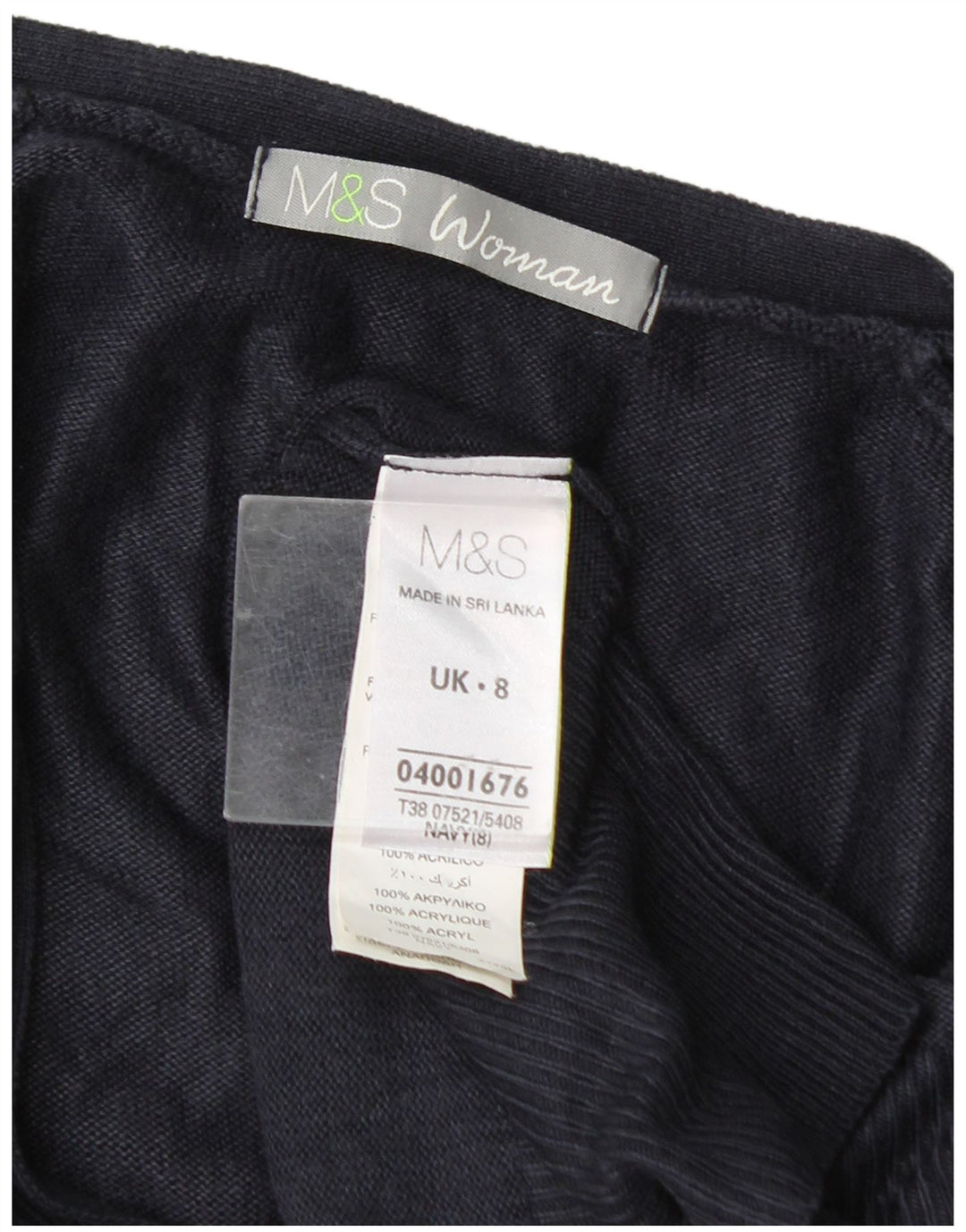 Marks & Spencer Damen-Strickjacke, Größe S, Marineblau, Acryl