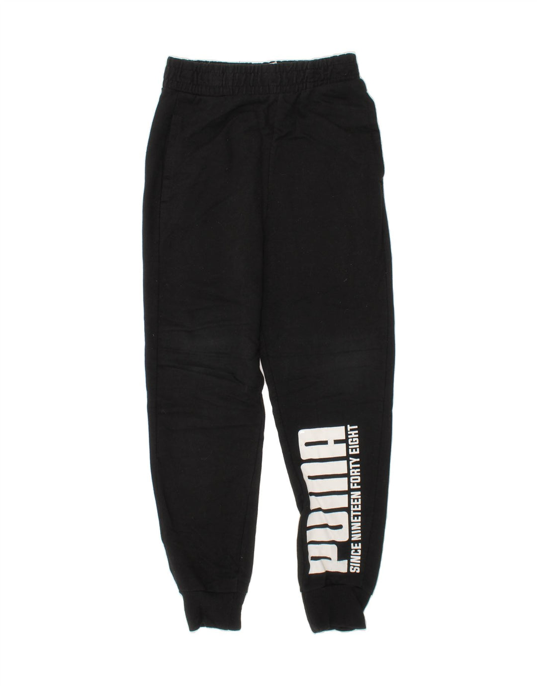 PUMA Boys Graphic Tracksuit Trousers Joggers 10-11 Years Medium Black Vintage Puma and Second-Hand Puma from Messina Hembry 