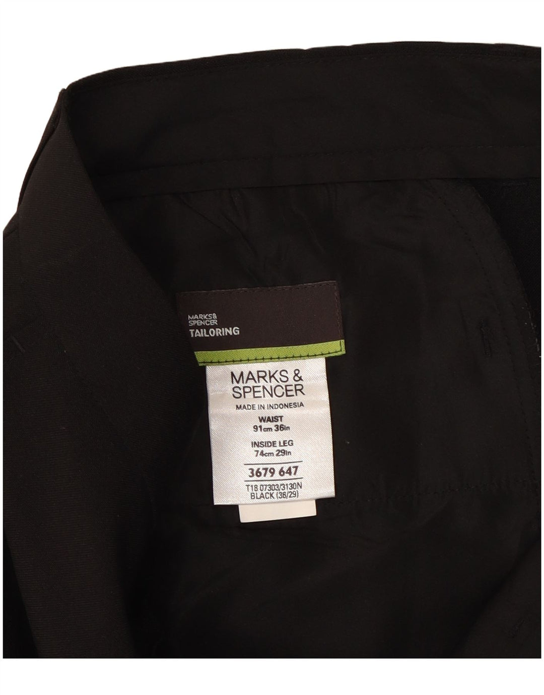 Gerade Herren-Chinohose von Marks & Spencer, W36, L29, Schwarz, Polyester