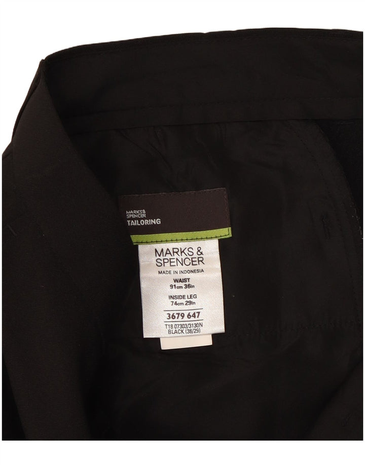 Gerade Herren-Chinohose von Marks & Spencer, W36, L29, Schwarz, Polyester