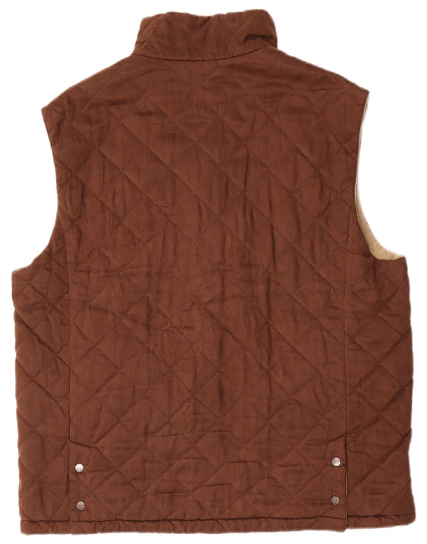 Paul & Shark Mens Quilted Gilet UK 40 Large Brown