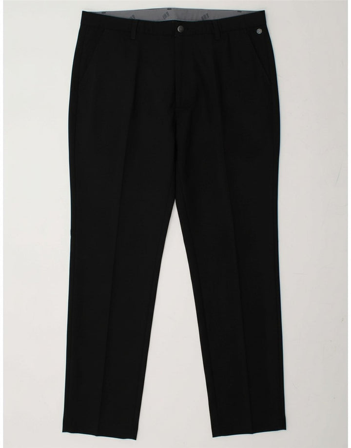 ADIDAS Mens Slim Chino Trousers W36 L32 Black Polyester