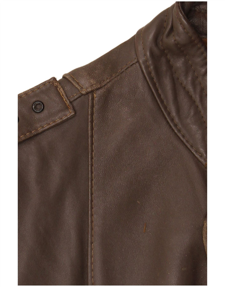Vintage Herren Militärlederjacke IT 52 XL Braun