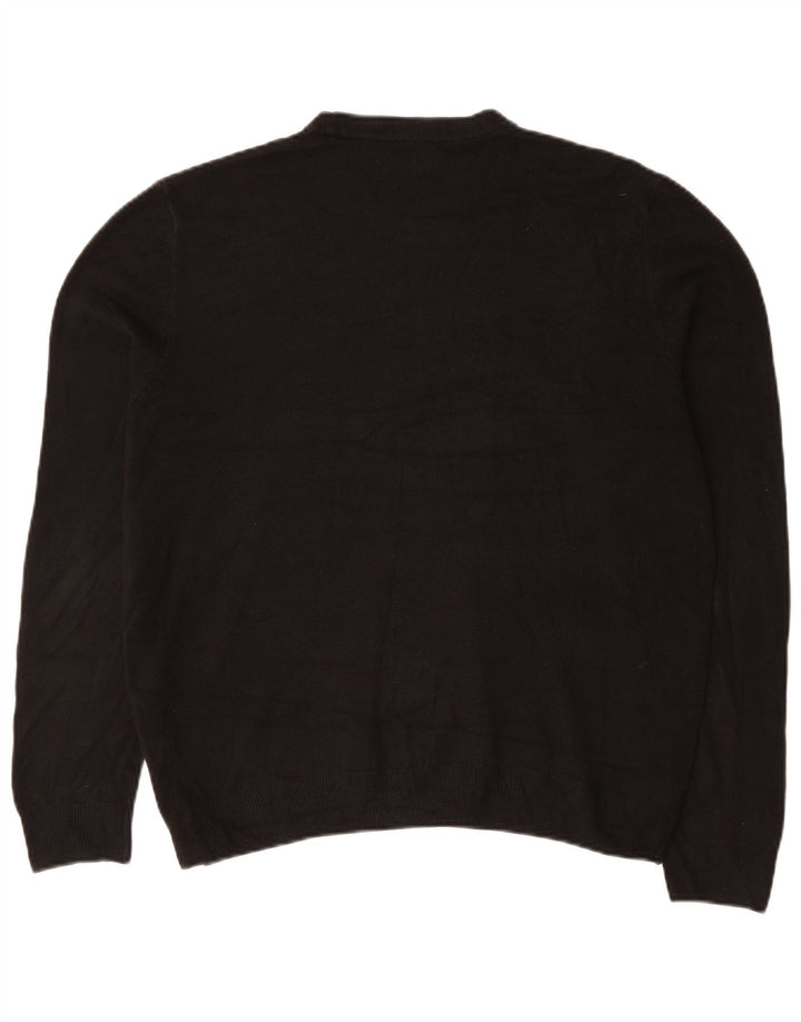 Marks & Spencer Herren-Pullover mit Rundhalsausschnitt, XL, schwarzes Acryl