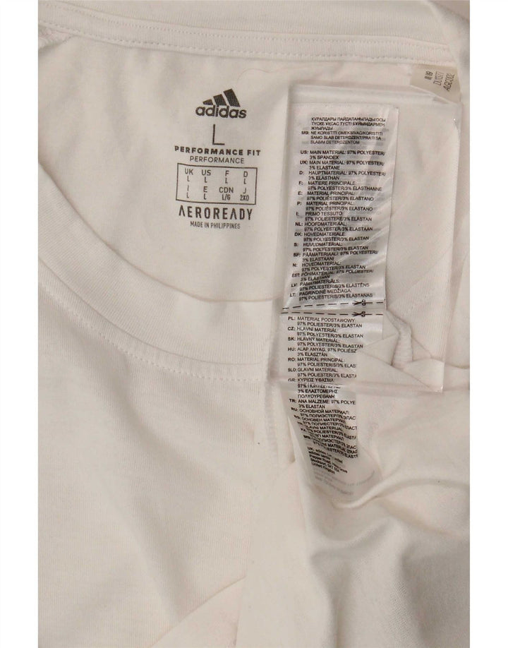Adidas Herren Aeroready T-Shirt Top Large Weiß Polyester
