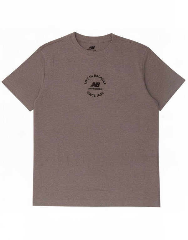 New Balance Mens Graphic T-Shirt Top XS Grey Cotton
