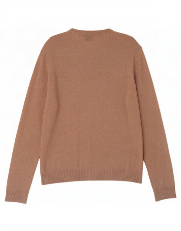 Tommy Hilfiger Herren-Pullover mit V-Ausschnitt, XL, braune Baumwolle