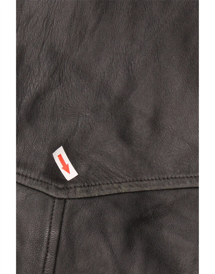 VINTAGE Herren Lederjacke UK 42 XL Schwarzes Leder