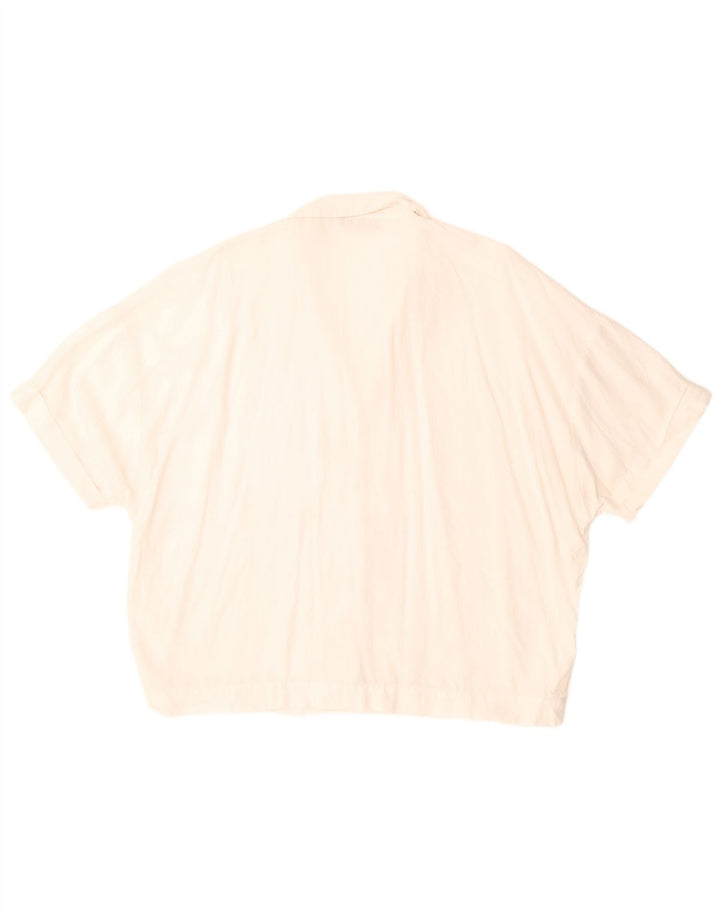 Zara Damen Kurzarm-Oversize-Hemd UK 18 XL Weiß