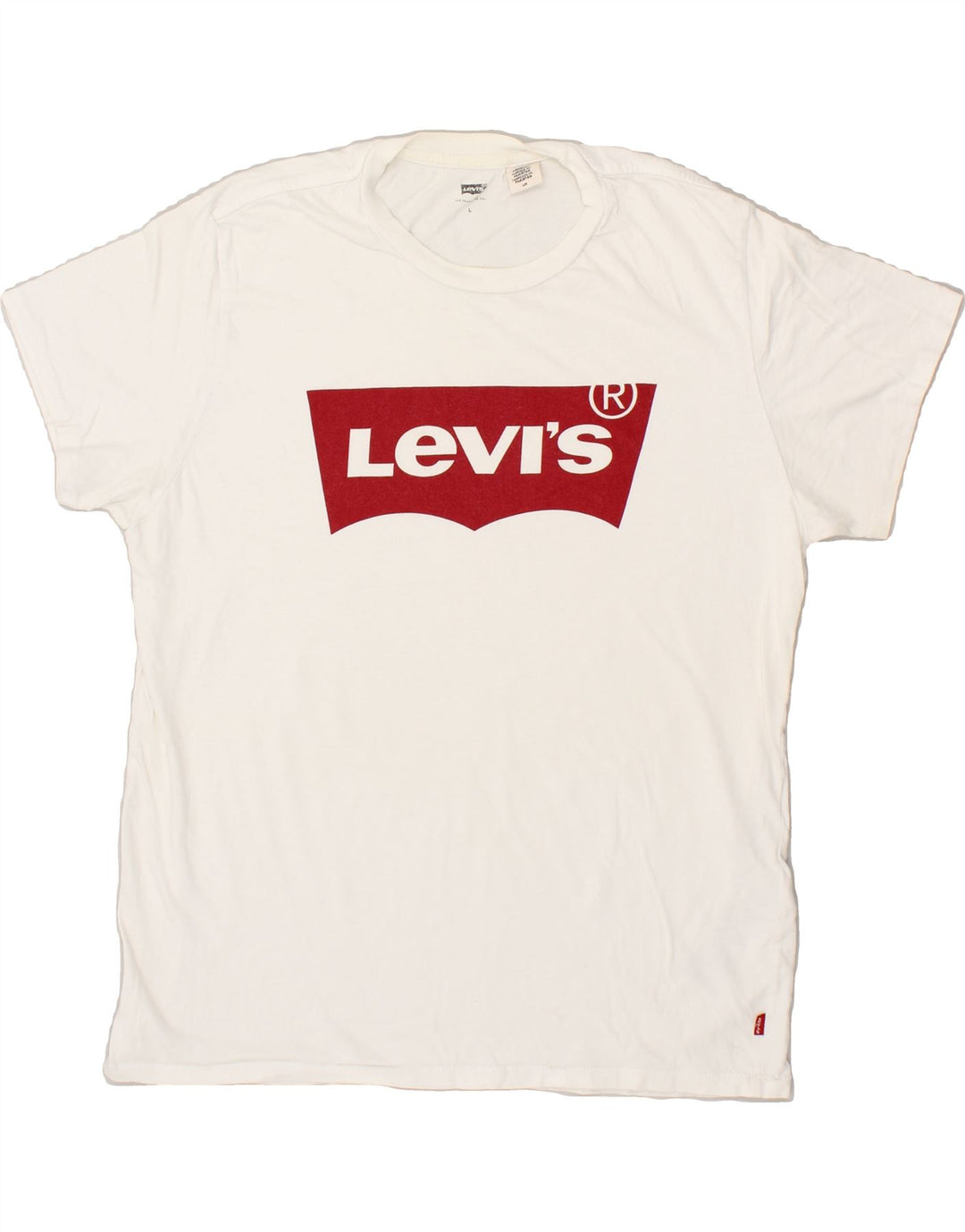 LEVI'S Mens Graphic T-Shirt Top Large White Cotton Vintage Levi's and Second-Hand Levi's from Messina Hembry 