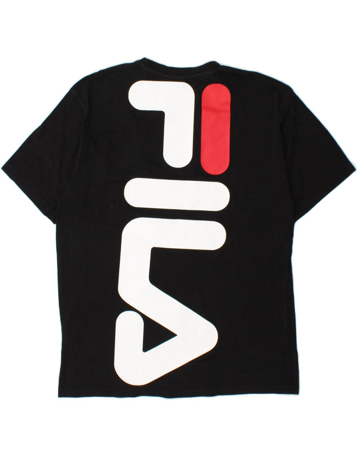 FILA Mens Graphic T-Shirt Top Small Black Cotton Vintage Fila and Second-Hand Fila from Messina Hembry 