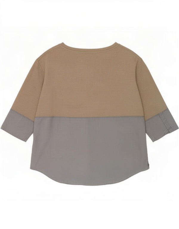 Cos Damen-Top, 3/4-Ärmel, UK-Größe 16, Größe L, Grau, Colourblock-Polyester