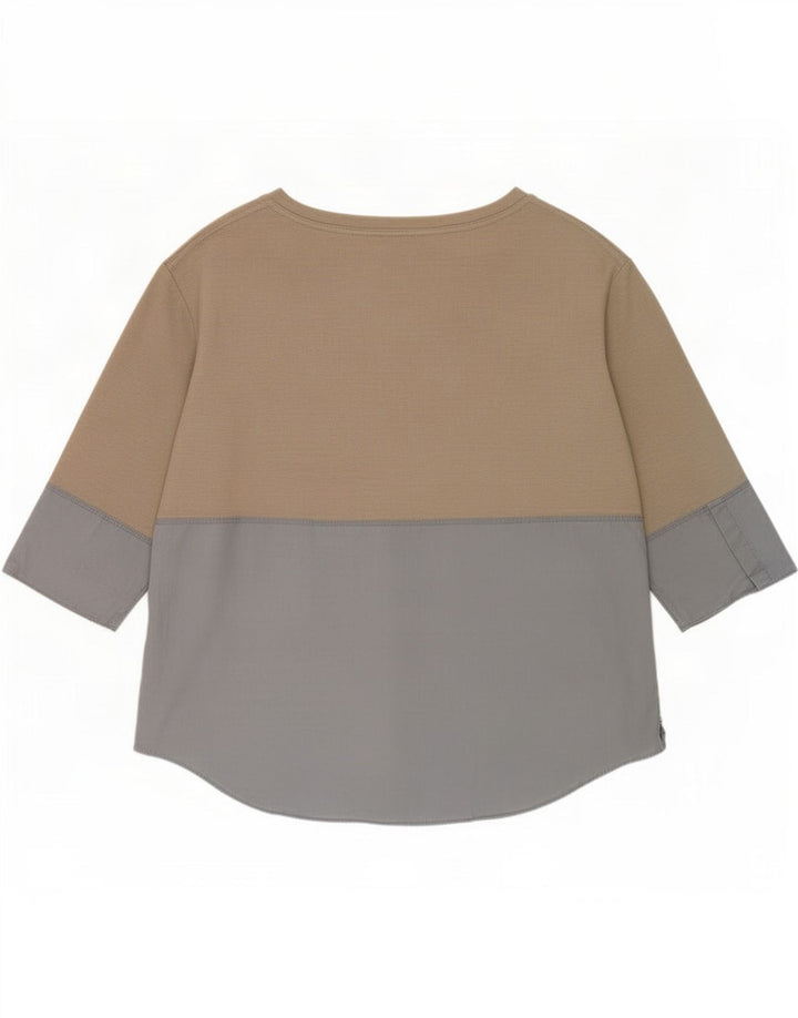 Cos Damen-Top, 3/4-Ärmel, UK-Größe 16, Größe L, Grau, Colourblock-Polyester