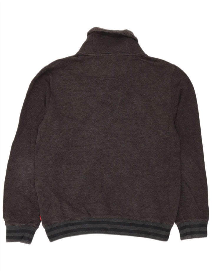 IZOD Herren-Pullover mit Schalkragen, mittelgraue Baumwolle