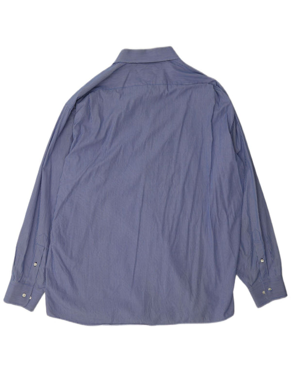 Tommy Hilfiger Herren-Hemd mit normaler Passform, Größe 18 2XL, blaue Nadelstreifen-Baumwolle