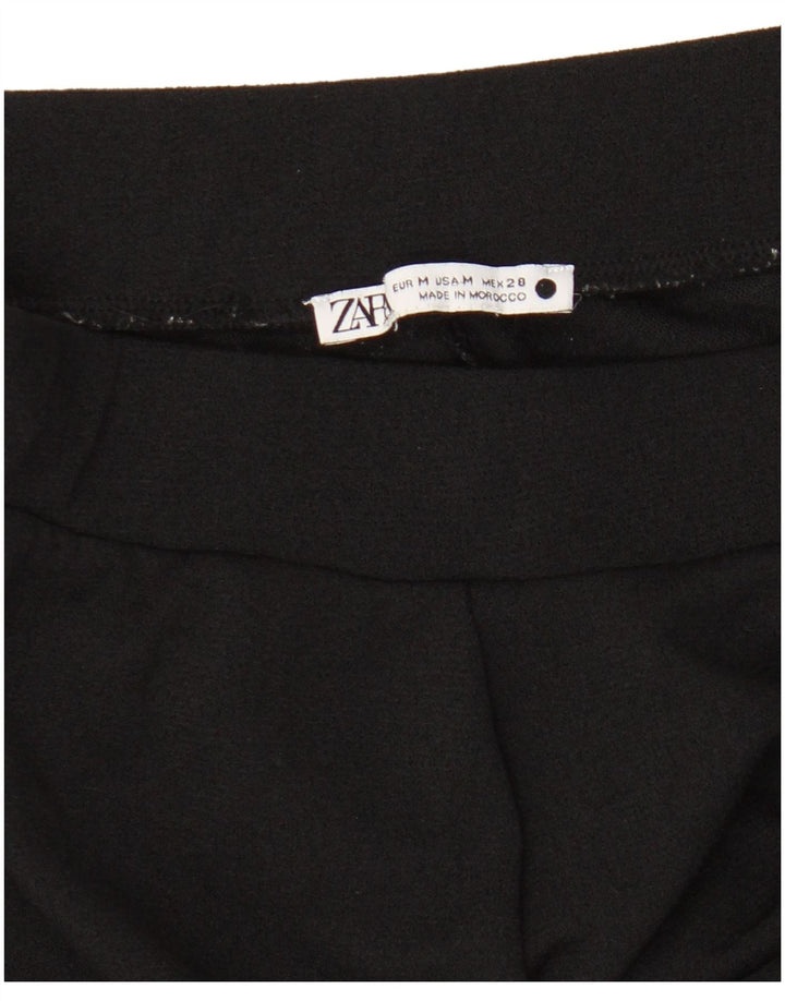 Zara Damen-Chinohose mit weitem Bein, Größe M, W28, L29, Schwarz