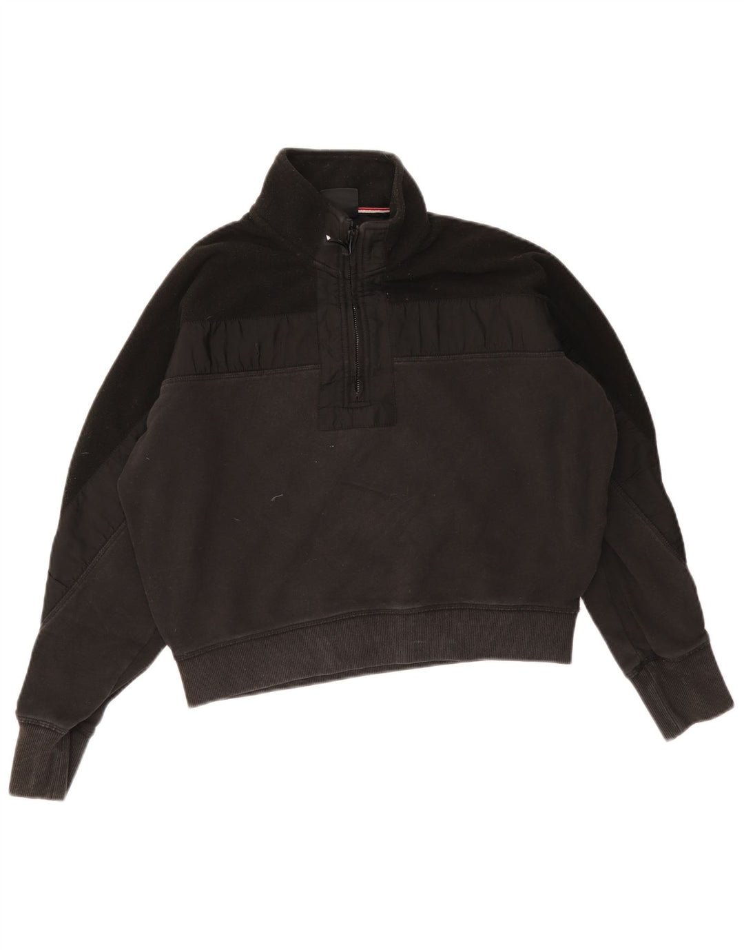 Superdry Damen Übergroßer Crop-Sweatshirt-Pullover UK 12 Medium Schwarz