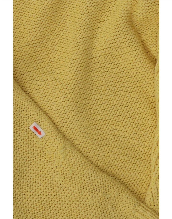 DELMOD Womens Cardigan Sweater UK 10 Small Yellow Polyester
