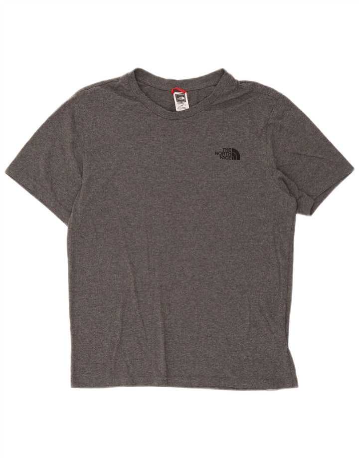The North Face Herren-T-Shirt-Oberteil aus mittelgrau gesprenkelter Baumwolle