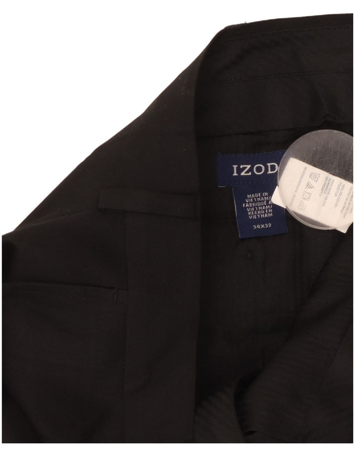 Gerade Herren-Chinohose von Izod, W34, L32, Schwarz, Polyester