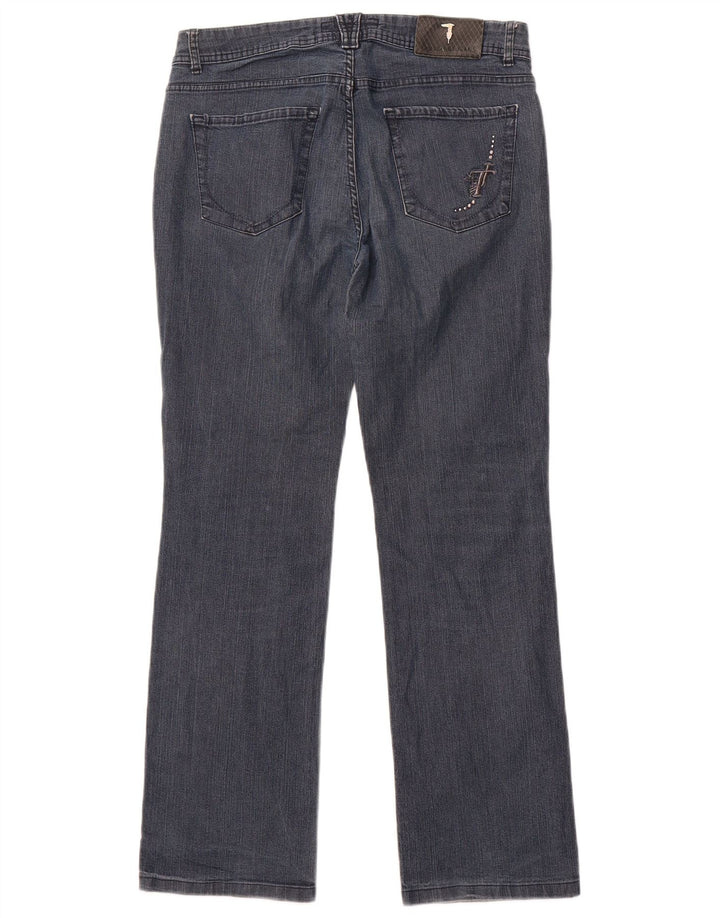 Trussardi Damen Straight Jeans W31 L30 Blaue Baumwolle