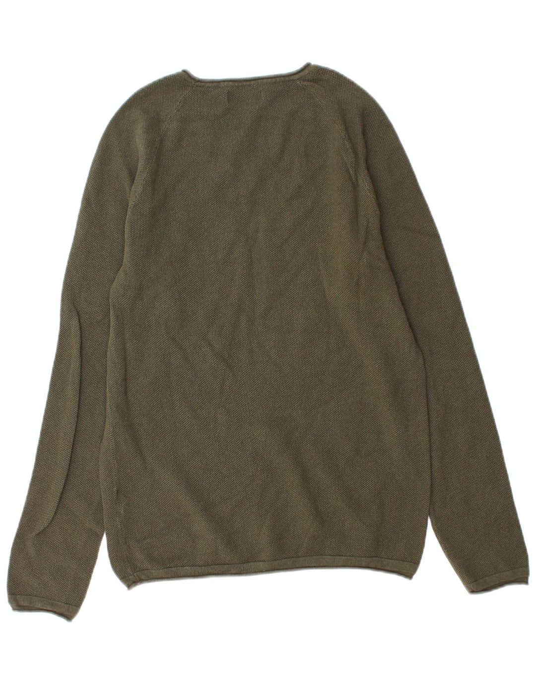 Jack & Jones Herren-Pullover mit Rundhalsausschnitt, mittelgrüne Baumwolle