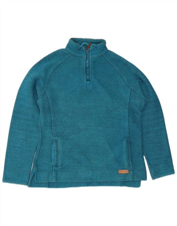 Weird Fish Damen-Sweatshirt mit Reißverschluss am Hals, UK 16, Größe L, Blau, Baumwolle