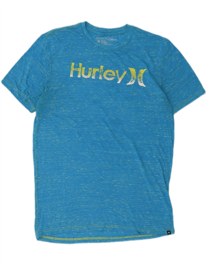 Hurley Herren-T-Shirt mit Grafik, groß, blau meliert, Baumwolle