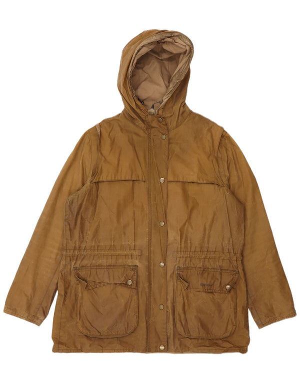 Barbour Damen-Jacke aus gewachster Baumwolle mit Kapuze, UK 14, Größe L, Braun