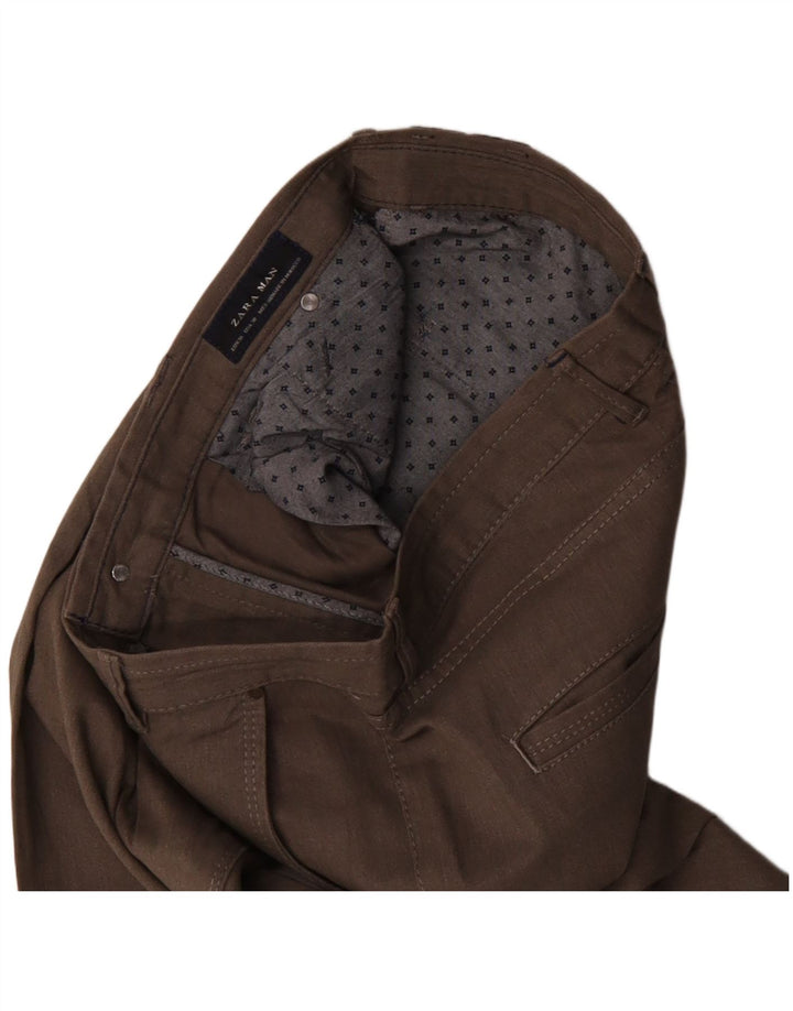 Zara Slim Chino-Hose für Herren, EU 38, Größe S, W30, L31, Braun