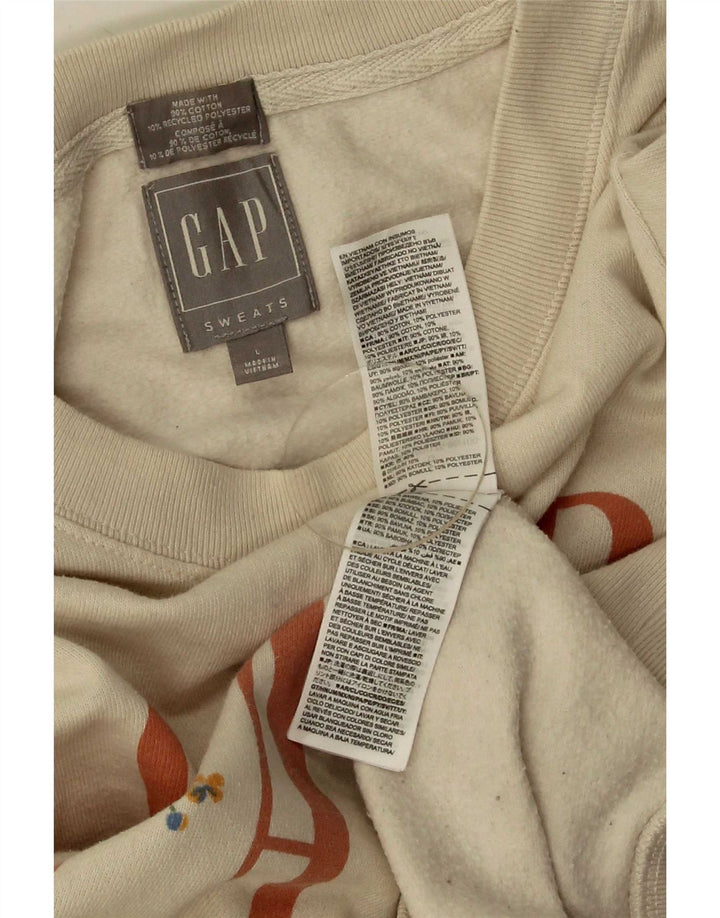 Gap Grafik-Oversize-Sweatshirt für Damen, Gr. 40, Größe L, gebrochenes Weiß mit Blumenmuster