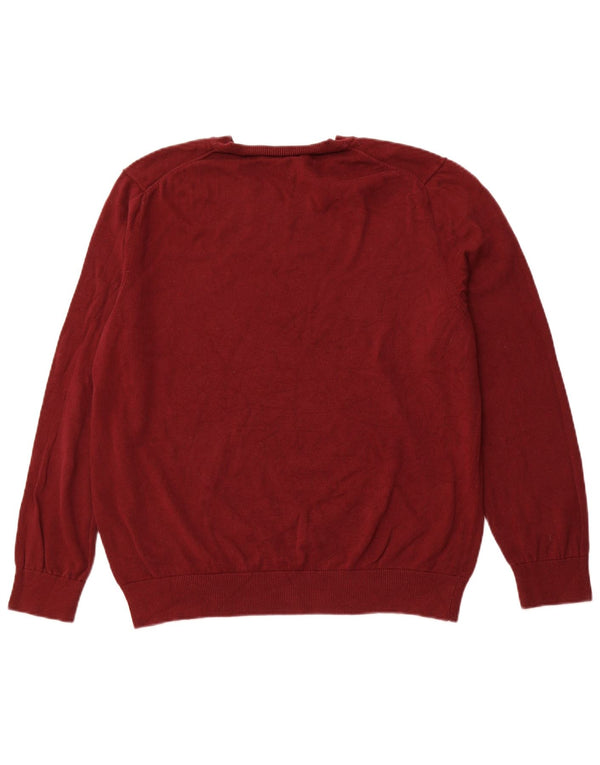 NAUTICA Herren-Pullover mit V-Ausschnitt, groß, kastanienbraune Baumwolle