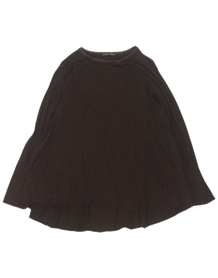 Zara Damen Top Langarm UK 14 Medium Schwarz
