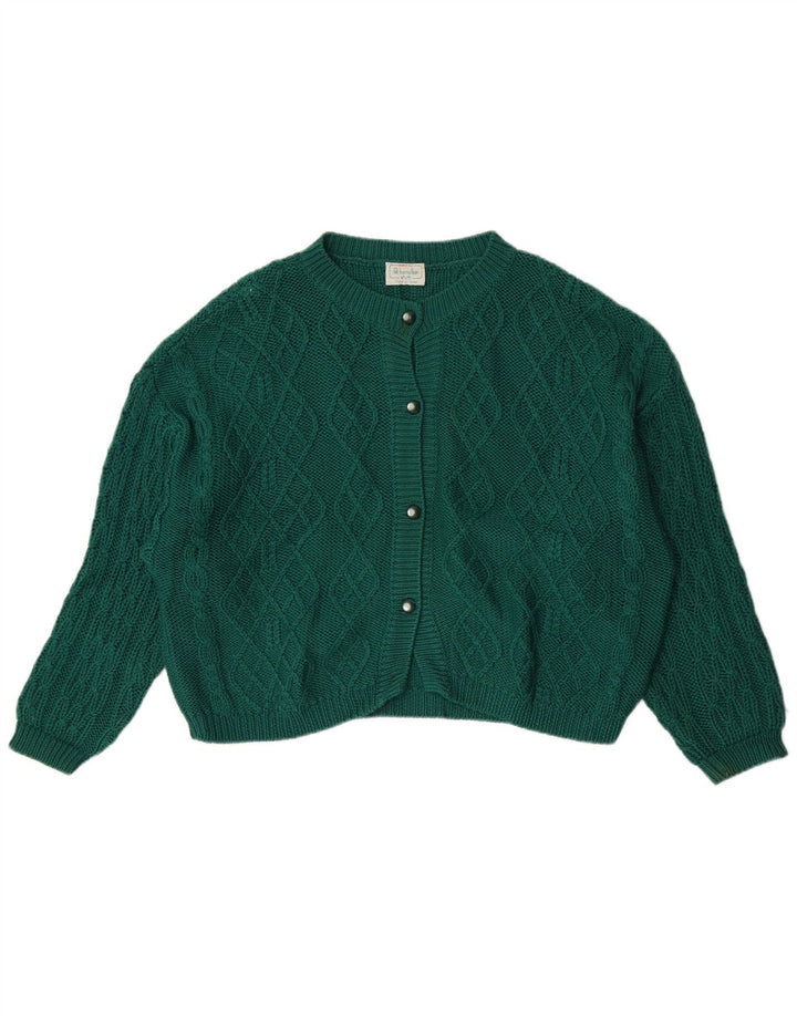 Benetton Damen-Cardigan-Pullover UK 16 Große grüne Wolle