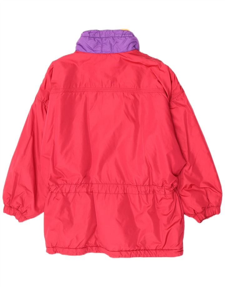 Vintage Damen Übergroße Skijacke IT 44/46 Mittelroter Farbblock