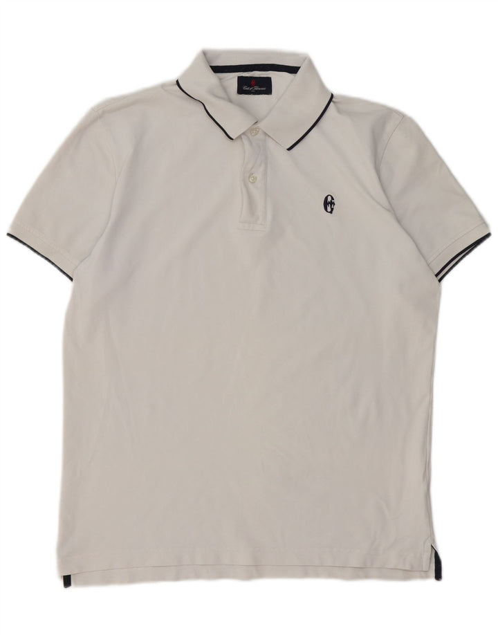 CONTE OF FLORENCE Herren-Poloshirt aus mittelweißer Baumwolle