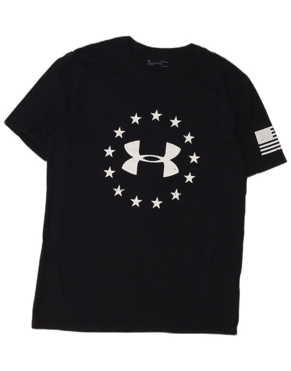 UNDER ARMOUR Herren Heat Gear Graphic T-Shirt Top Mittelschwarze Baumwolle