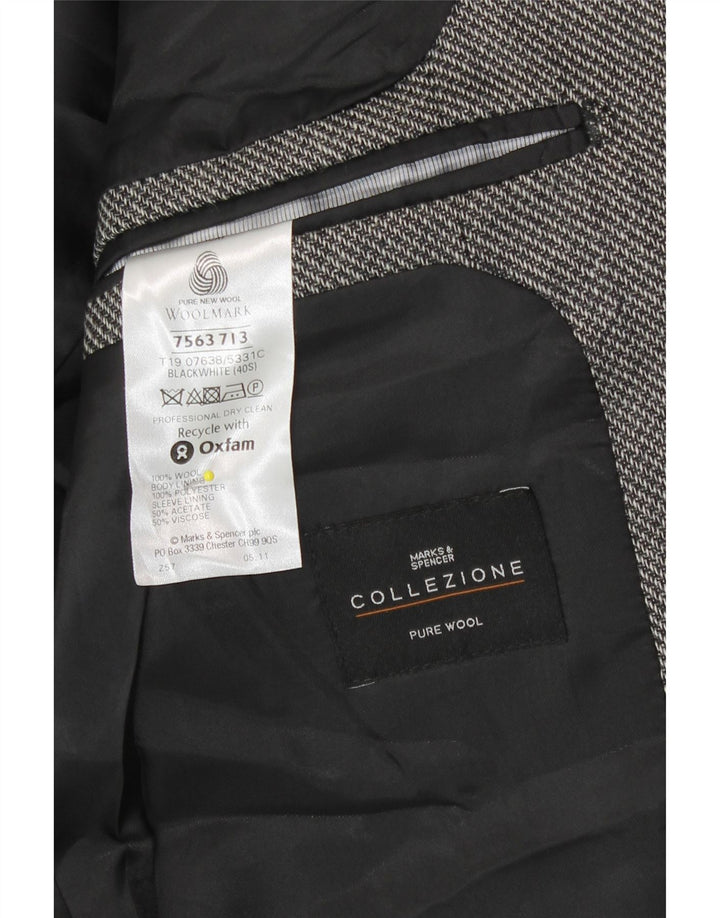 Marks & Spencer Herren Slim Fit 2-Knopf-Blazerjacke UK 40 Large Schwarz