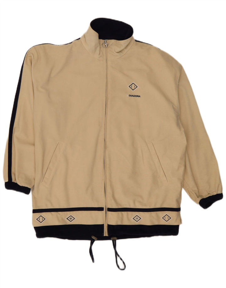 Diadora Herren-Trainingsanzugoberteil mit Grafik, mittlerer Beige-Farbblock