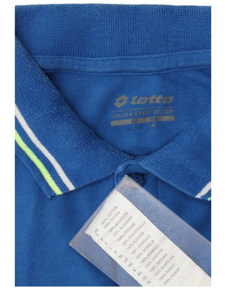 Lotto Herren-Poloshirt aus mittelblauer Baumwolle
