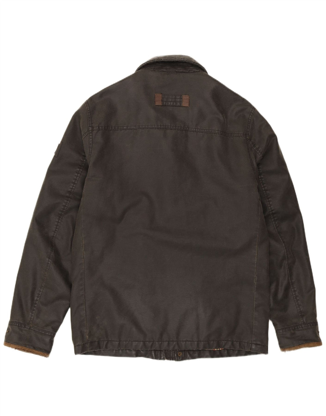 Fat Face Herrenjacke aus gewachster Baumwolle, UK 36, Größe S, grau, Polyester