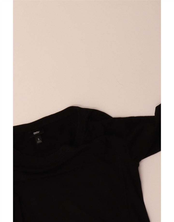 MOSSIMO Womens Longline 3/4 Sleeve Sweatshirt Jumper UK 10 Small Black Vintage Mossimo and Second-Hand Mossimo from Messina Hembry 