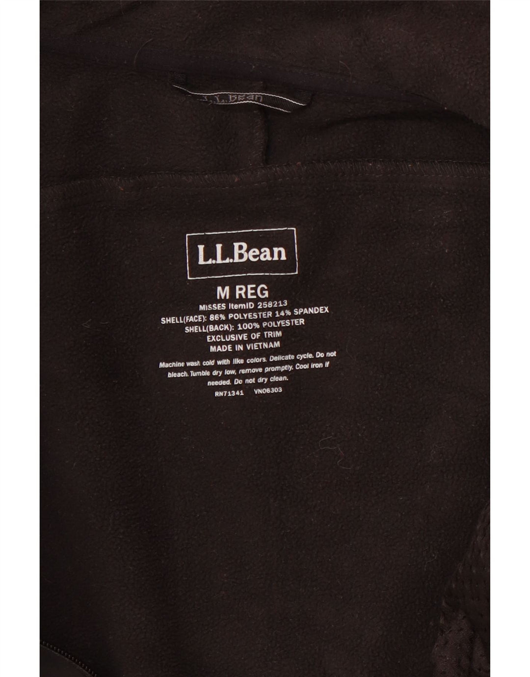 L.L.BEAN Damen Windjacke UK 14 Medium Schwarz Polyester