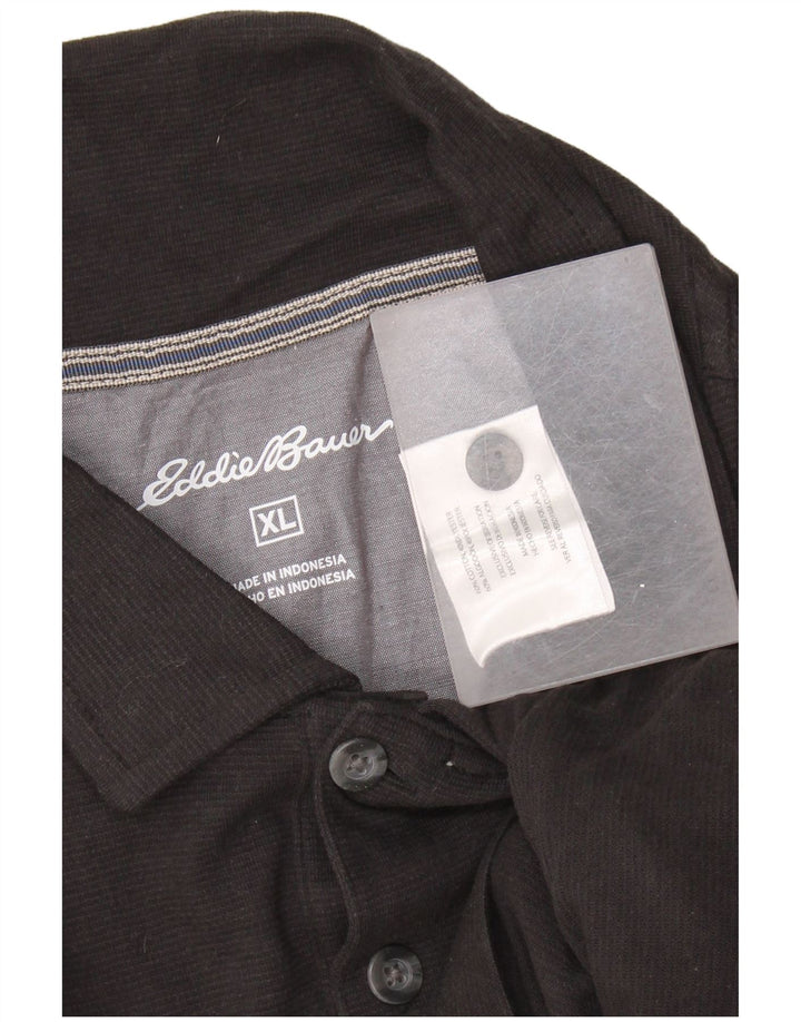 Eddie Bauer Herren Poloshirt XL Schwarz Baumwolle